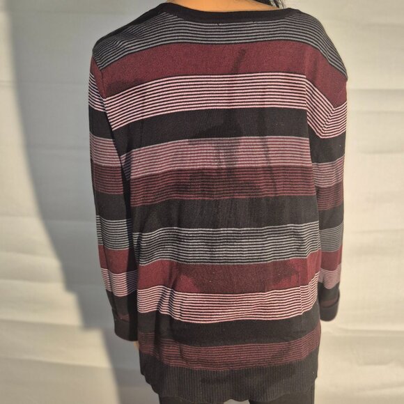 CJ BANKS Pretty Button-up striped sweater in size 2XL - Picture 12 of 15